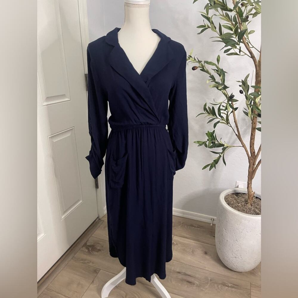 Collared, Pocketed Midi Dress by Venus